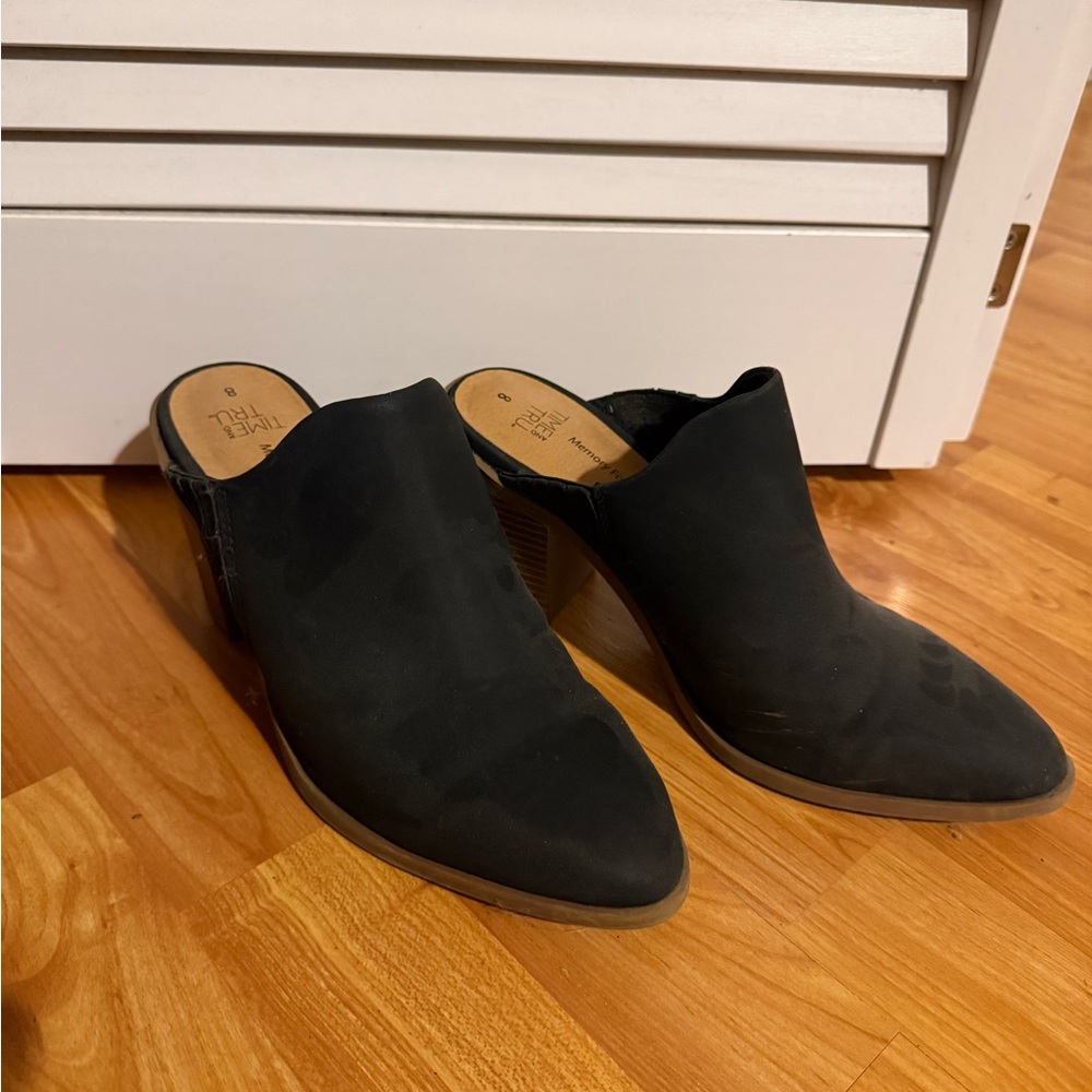 Time and Tru Black Mules